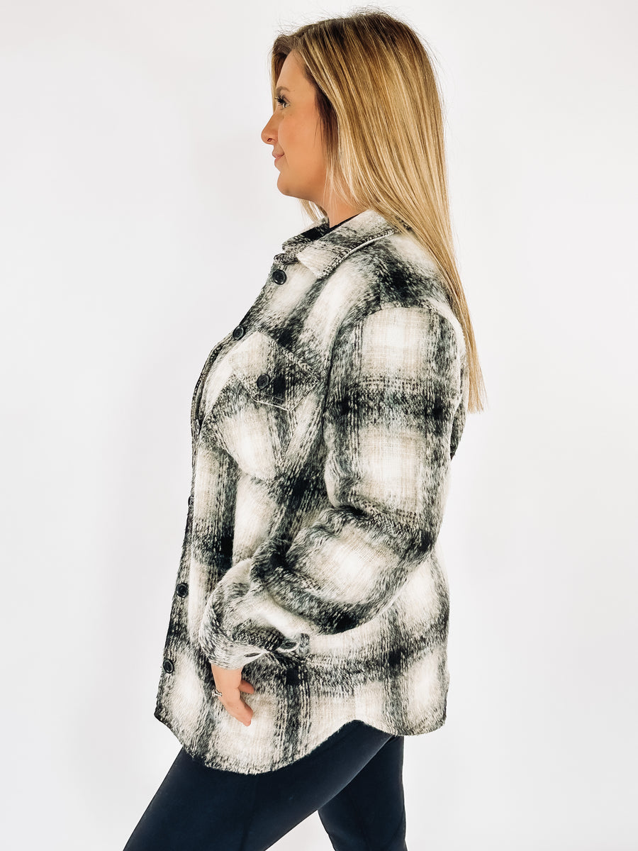 black and white plaid shacket