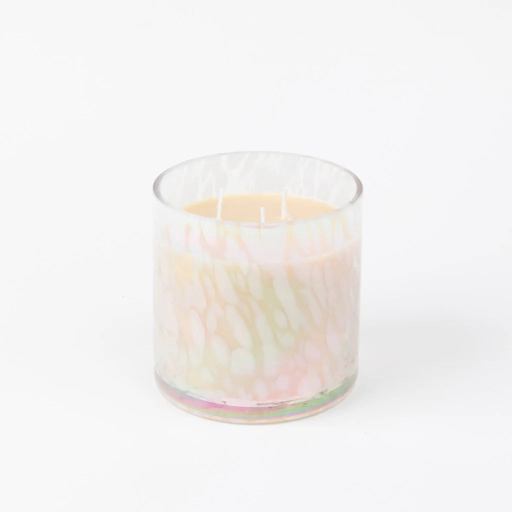 Iridescent White Tortoise shell candle by Sweet grace.