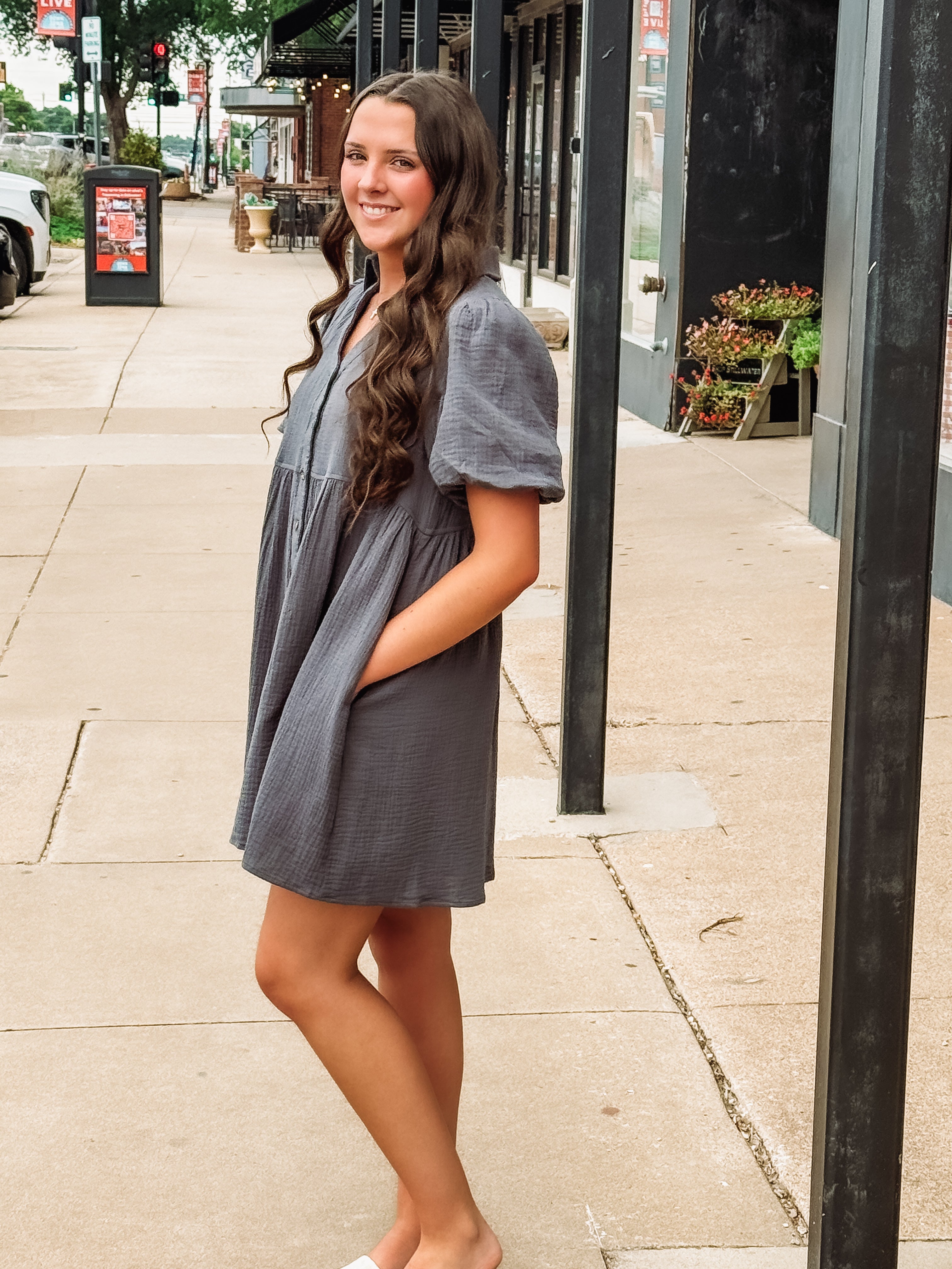 midnight blue mini dress