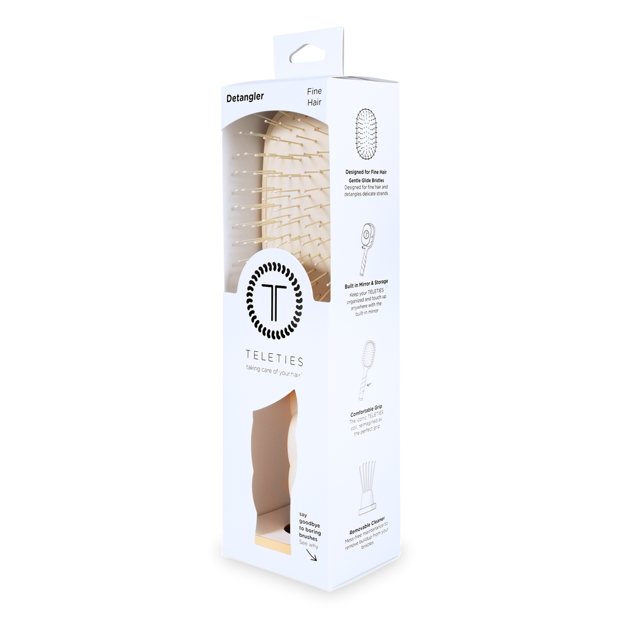 Teleties detangler packaging with a white background