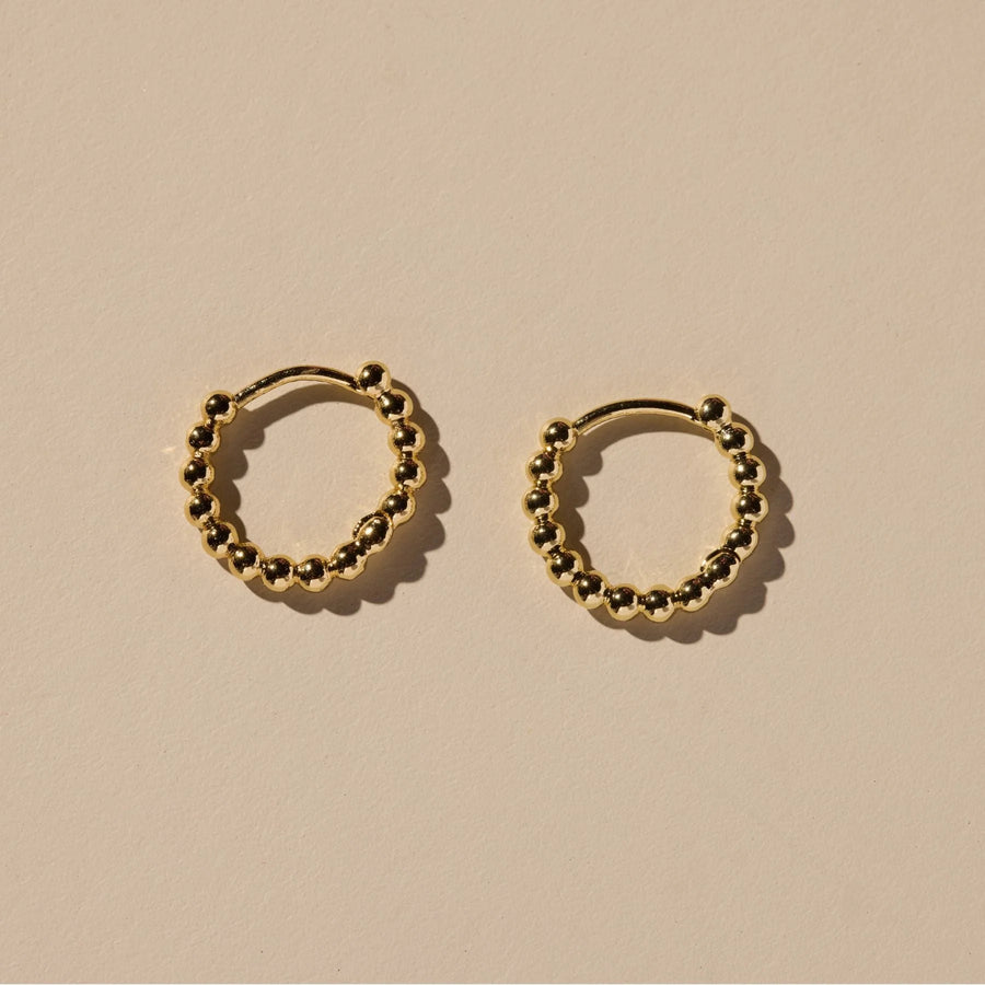 Gold Chloe Beaded Huggie Earrings