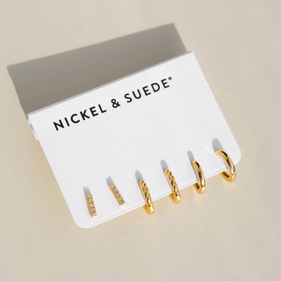 Gold Waterproof Classics Dainty Earring Set