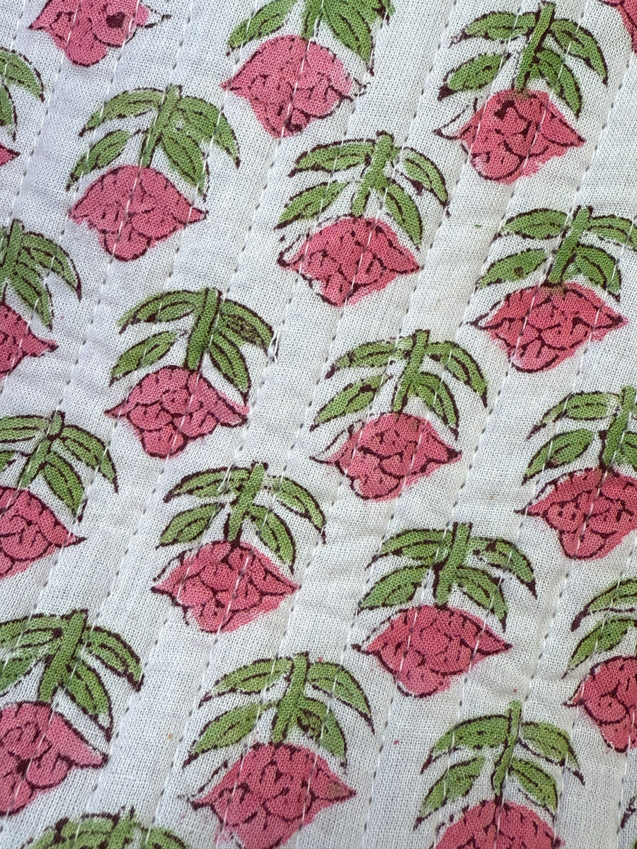 Make up bag - quilted and lined.