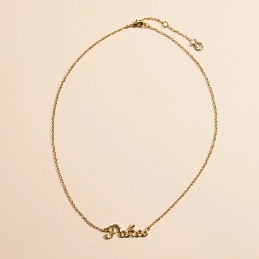 Oklahoma State University "POKES" Script Necklace