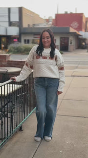 Ivory Pumpkin Knit Sweater