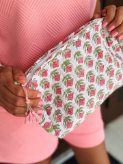 Make up bag - quilted and lined.