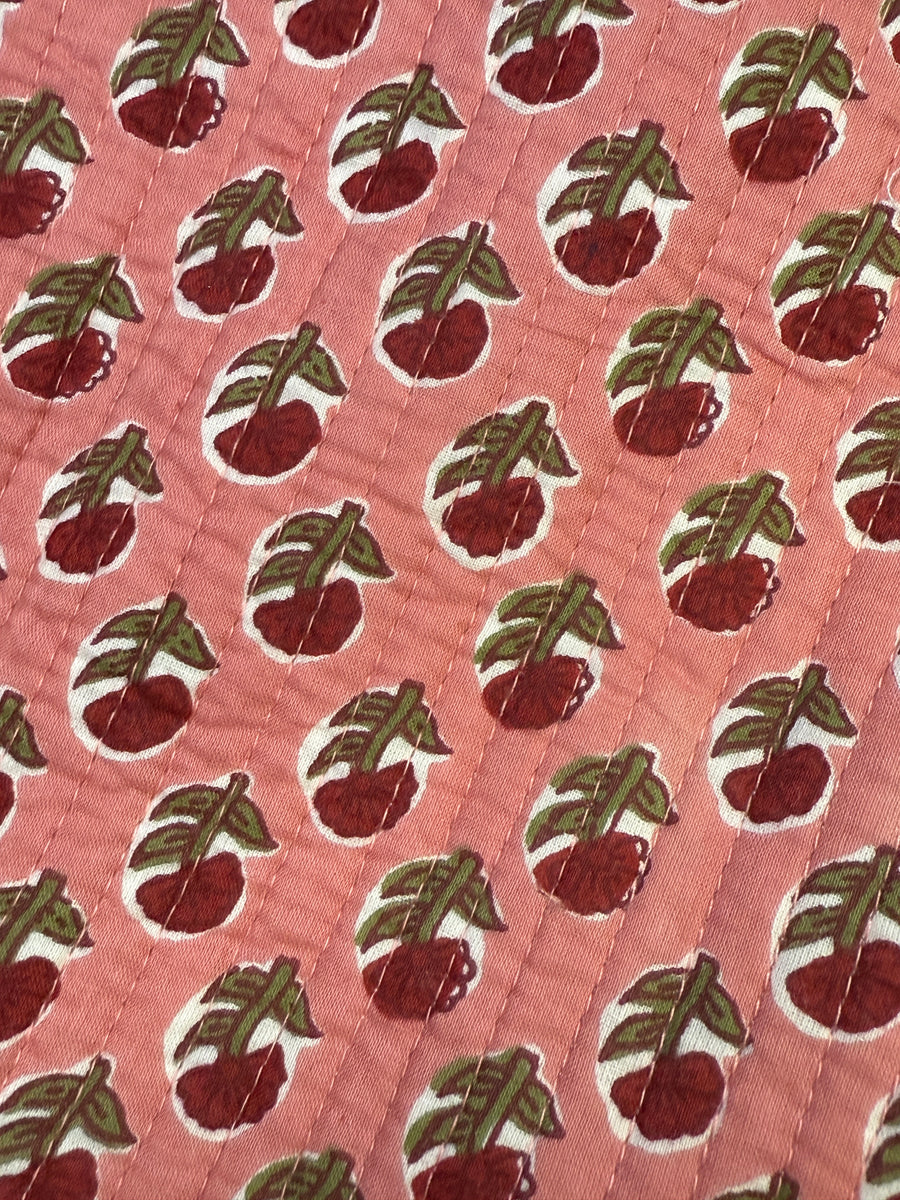 Make up bag - quilted and line in rose garden.