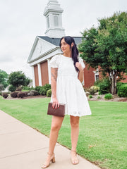 white embroidery dress