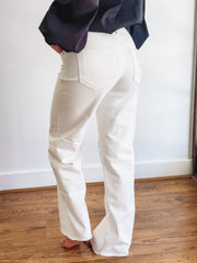 white mid-rise denim jeans