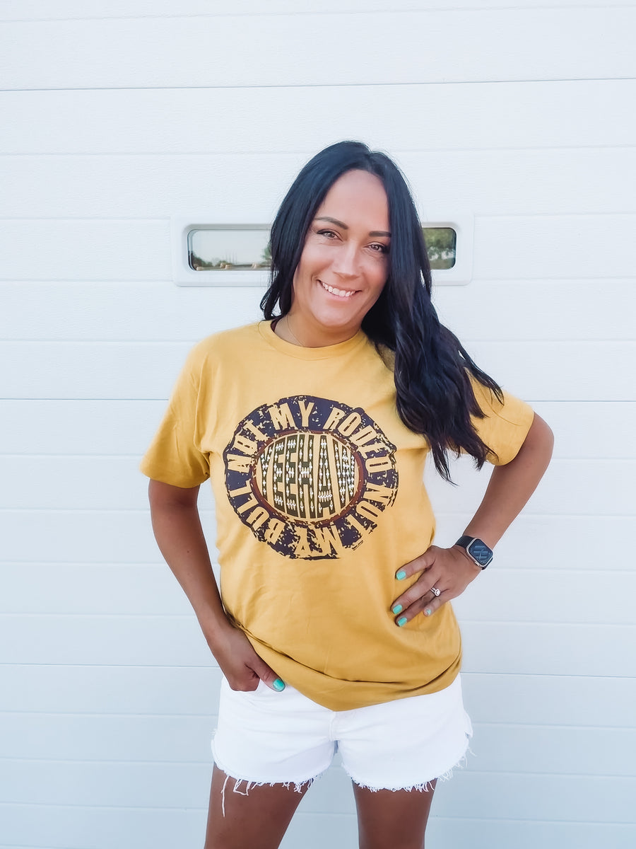 yellow graphic tee