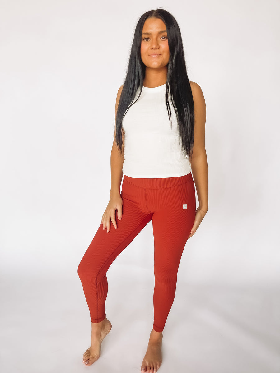 amber ribbed leggings