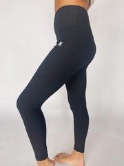 black ribbed leggings