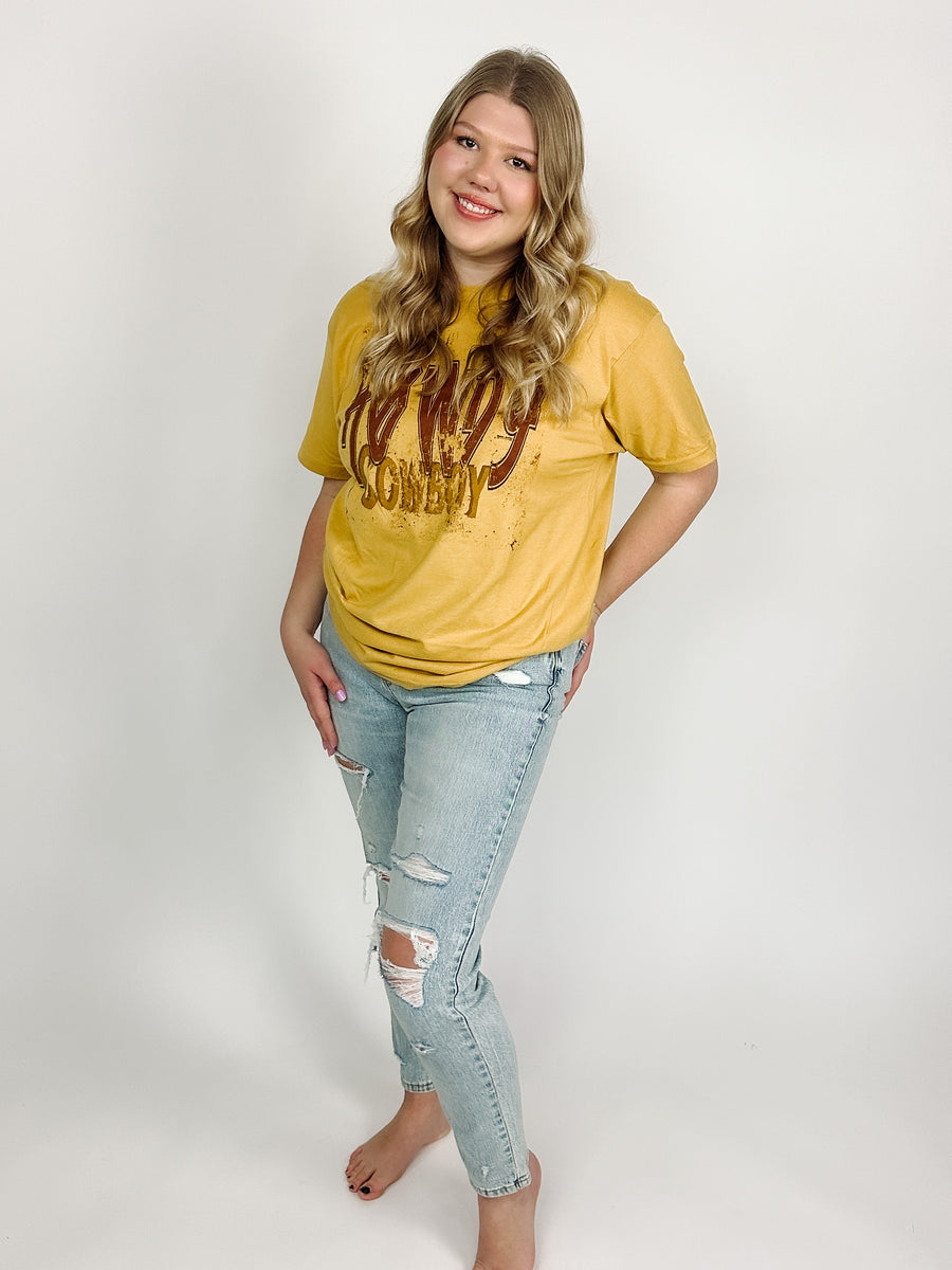 light wash distressed mom jean