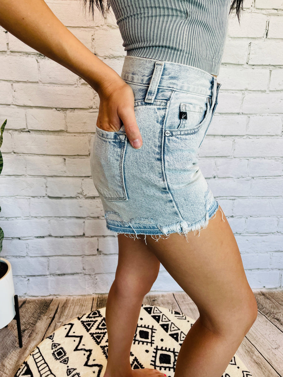 light denim shorts