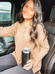 tan button long sleeve