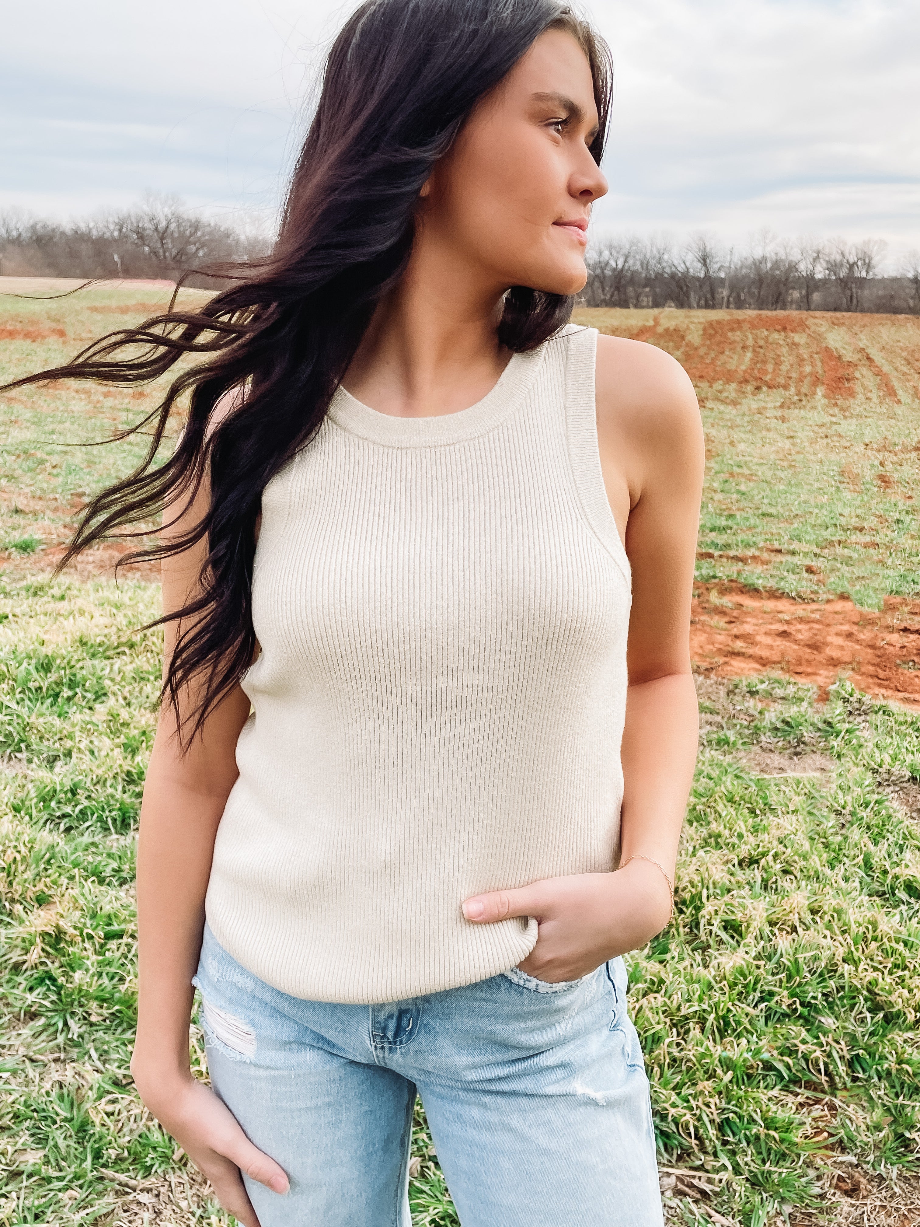 champagne shimmer tank