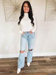 cream mock neck long sleeve