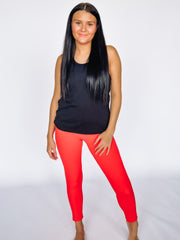 red pocket leggings