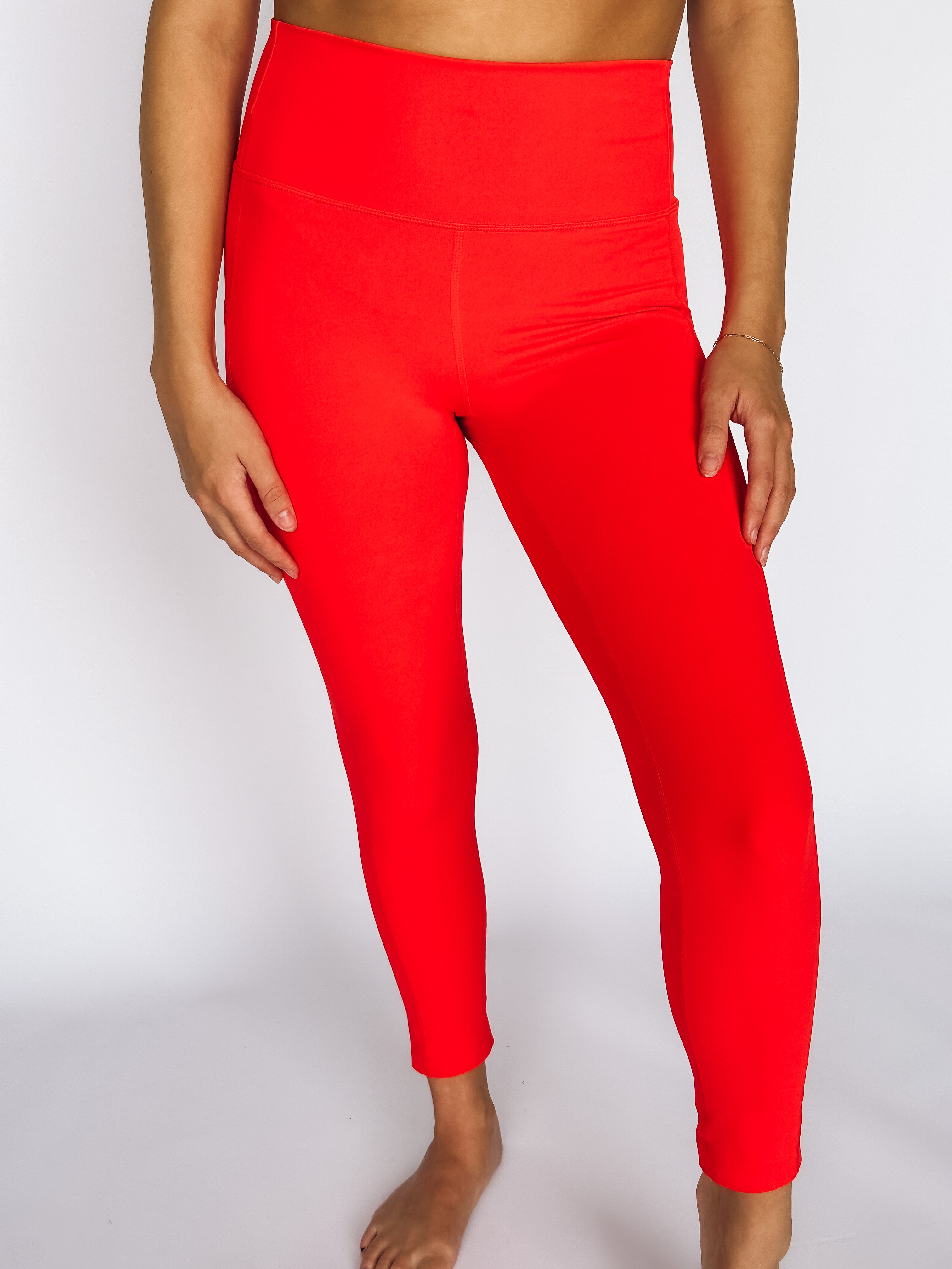 red pocket leggings