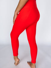 red pocket leggings