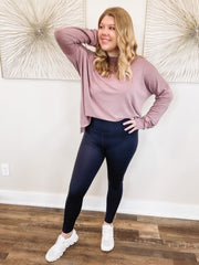 black ribbed leggings