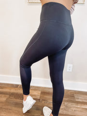 black ribbed leggings