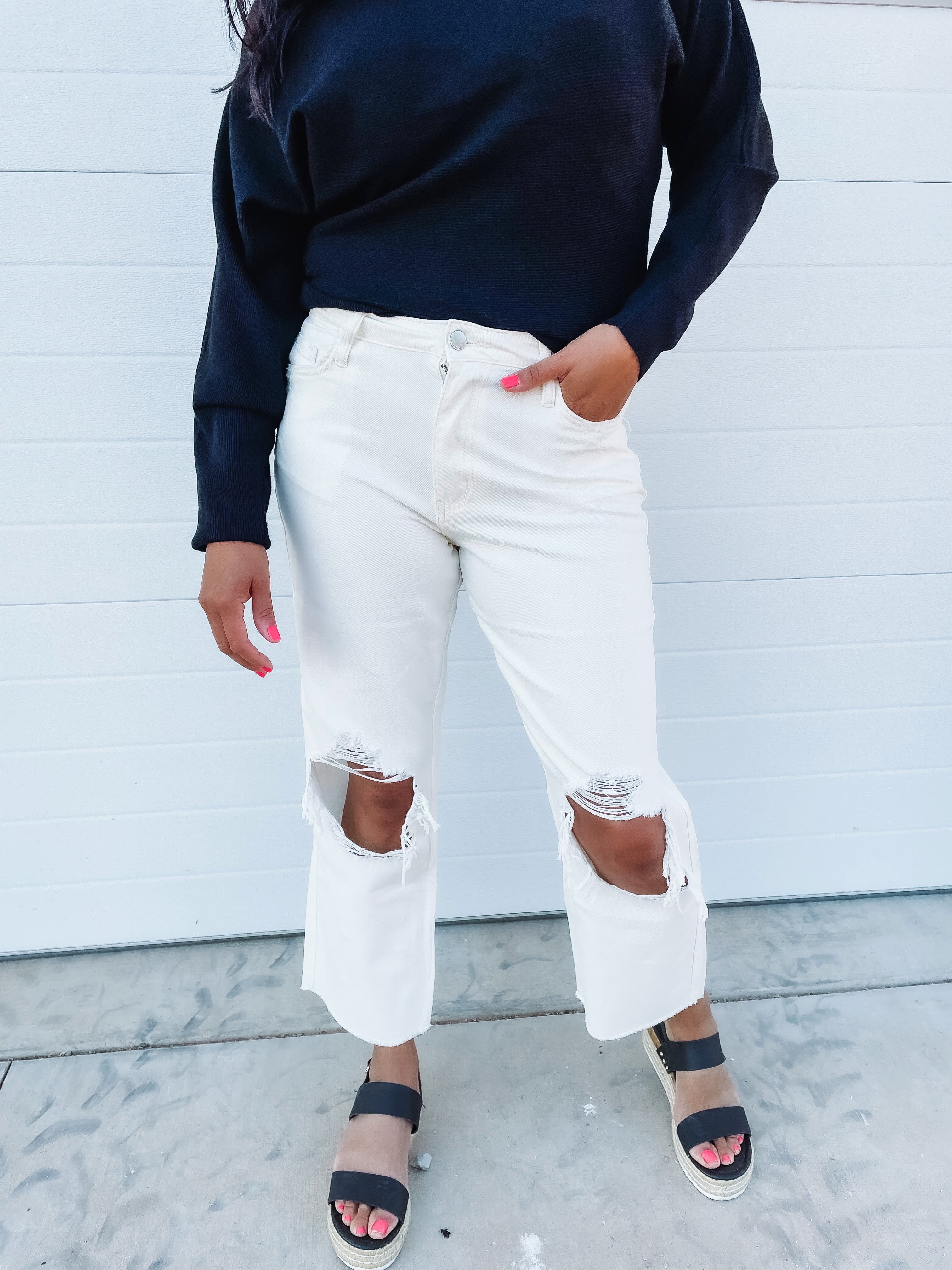 White cotton jeans