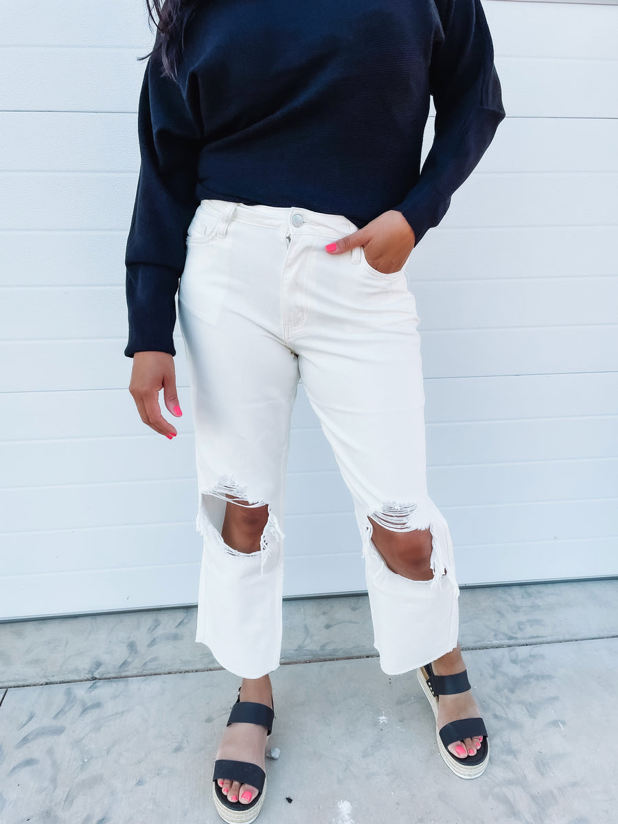 White cotton jeans
