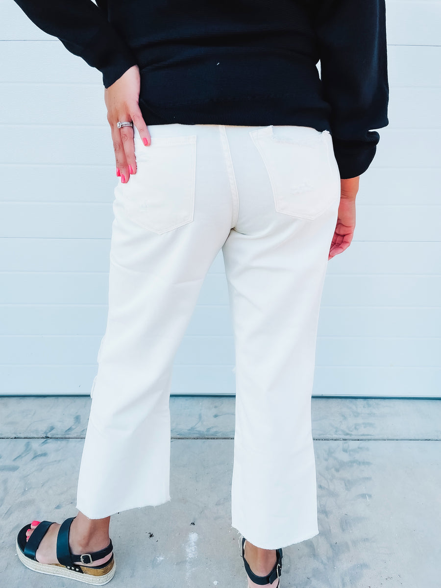white cotton jeans