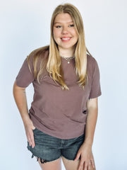 washed gray high rise shorts