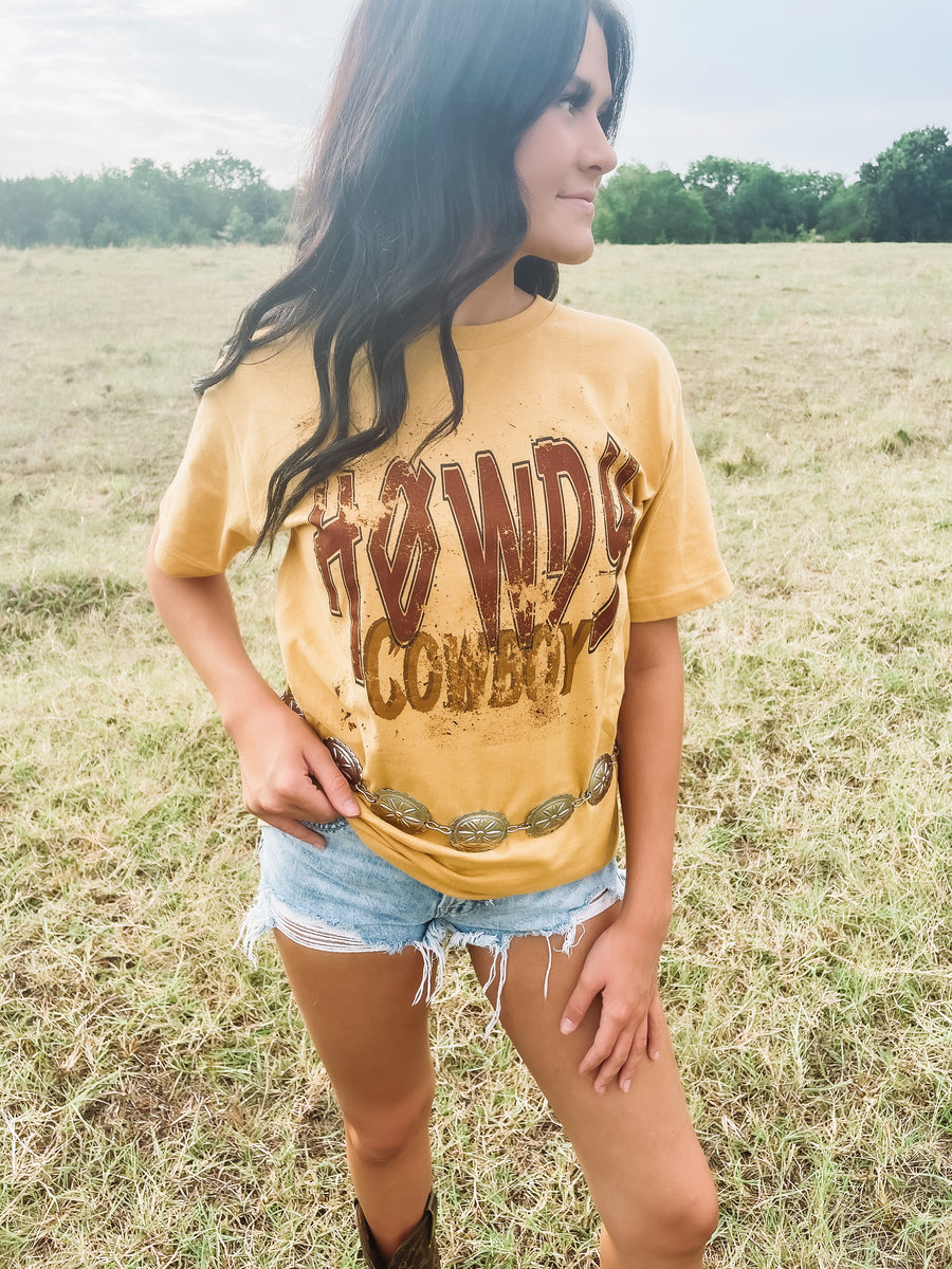 mustard howdy t-shirt