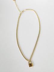 gold padlock necklace