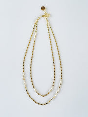 double layer gold necklace