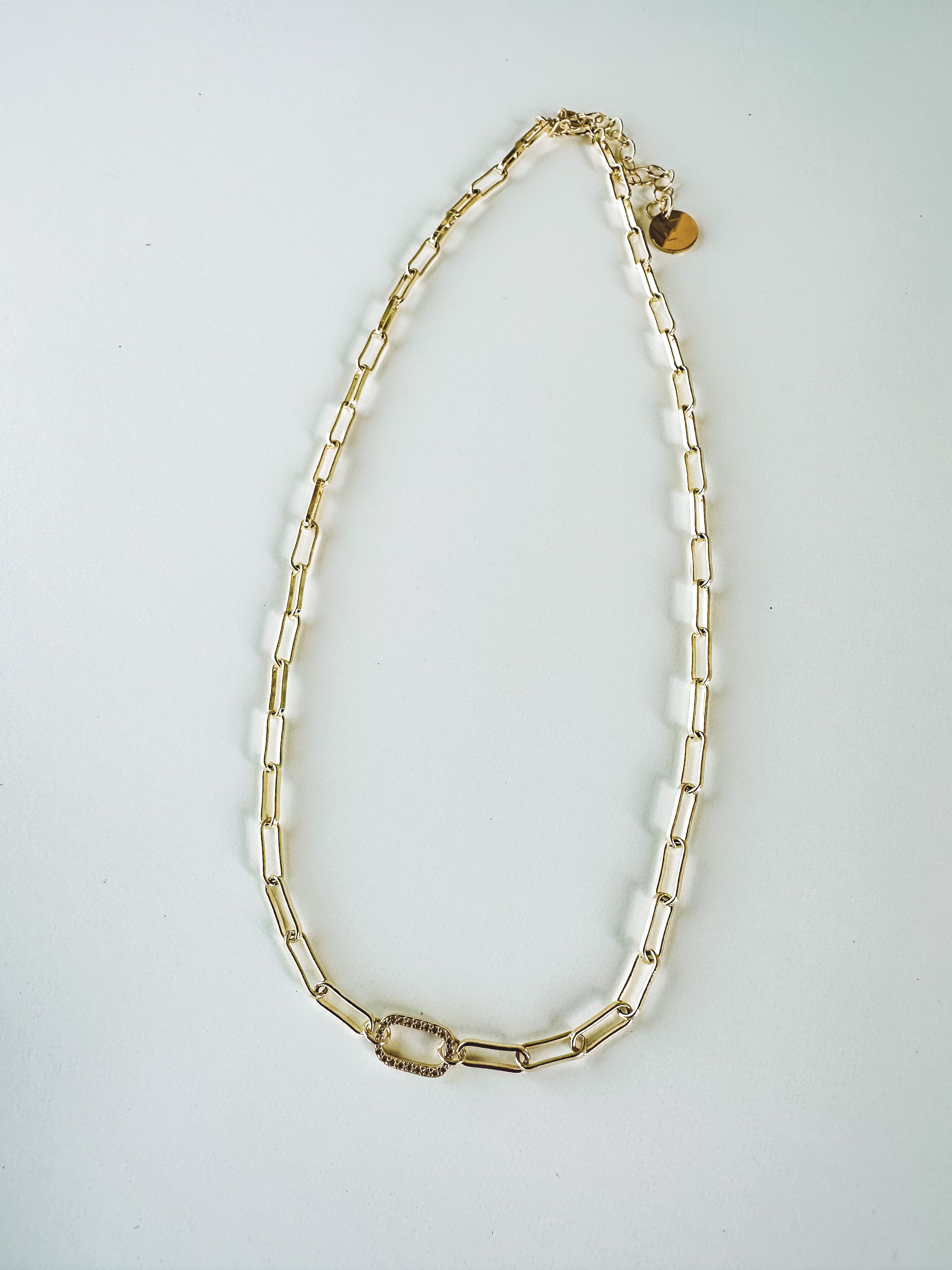gold paperclip chain necklace