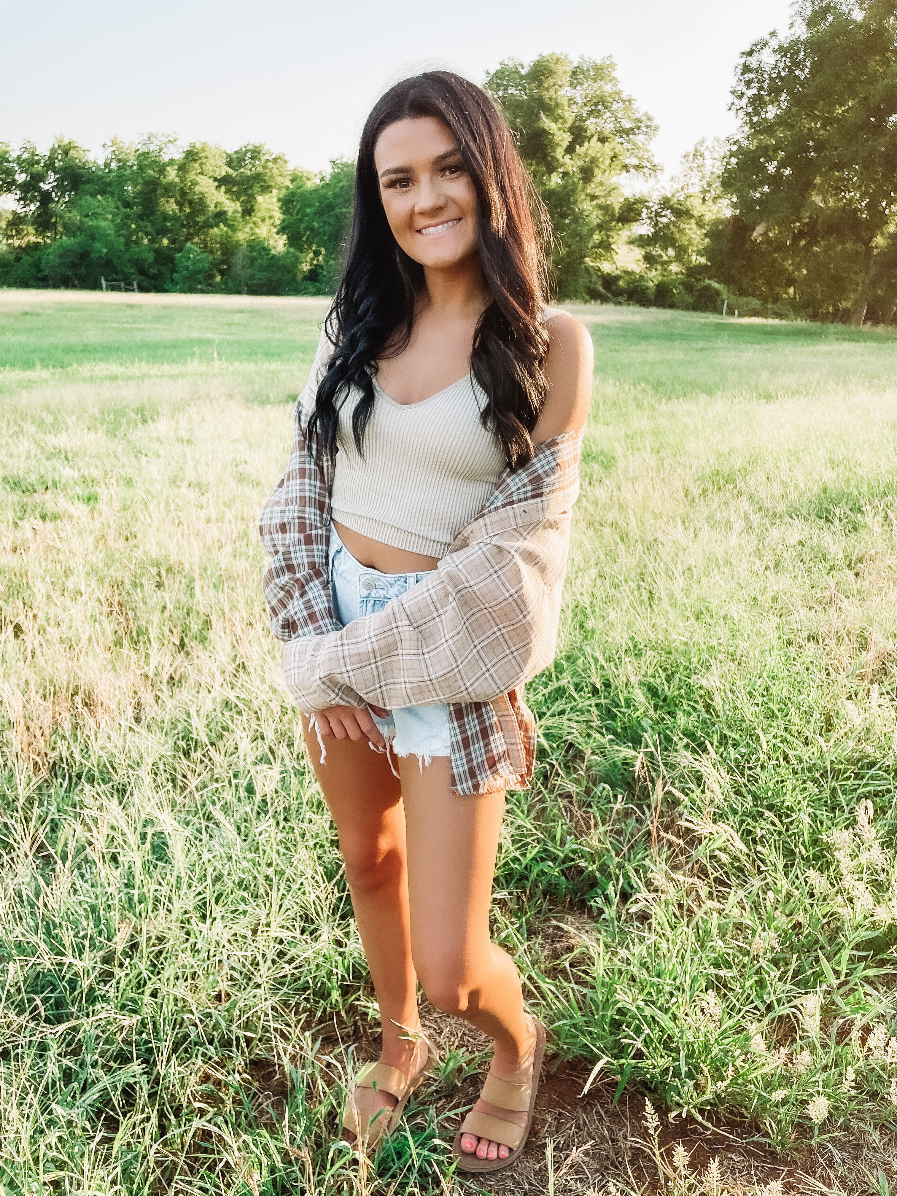 multicolor plaid top