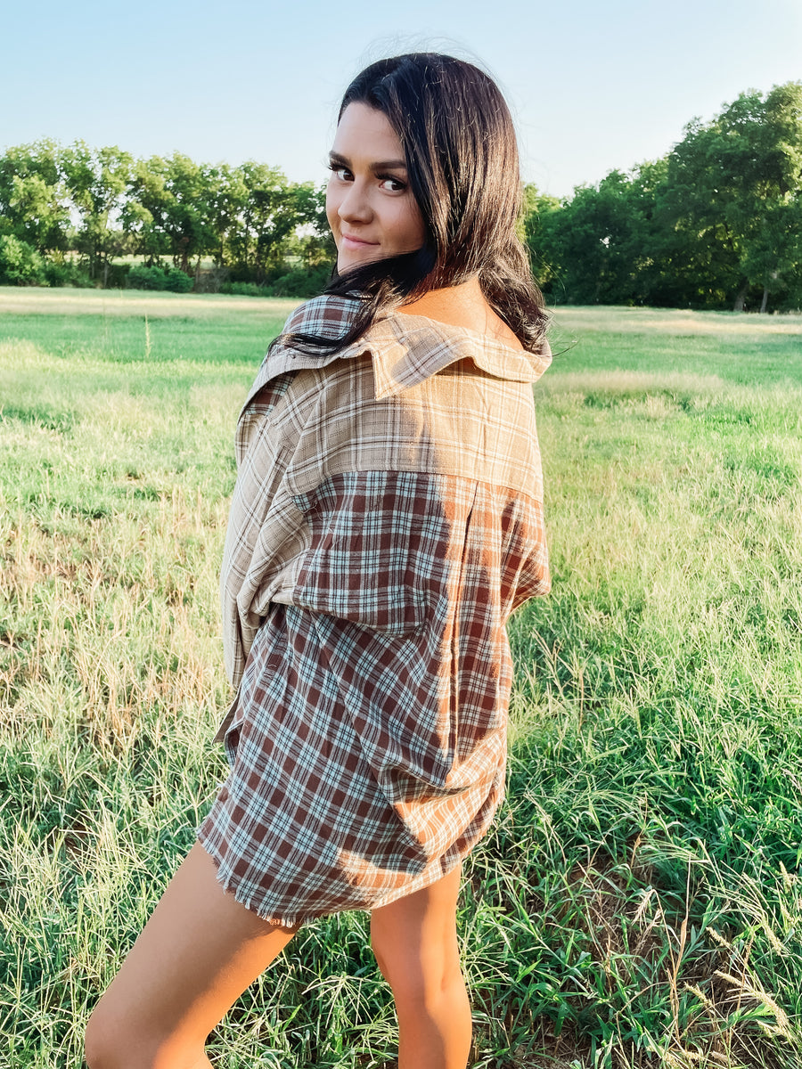 multicolor plaid top