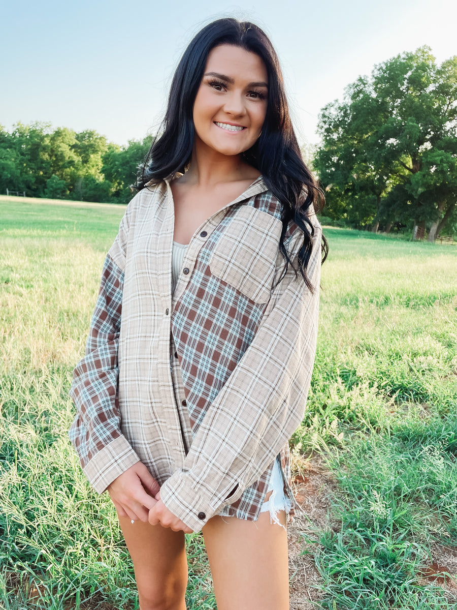 multicolor plaid top