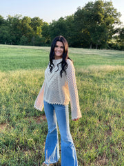 Ivory crocheted sweater