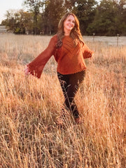 Rust crocheted sweater