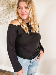 Off shoulder black top