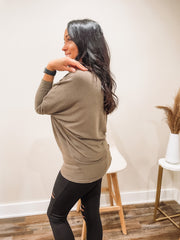 brownish green long sleeve 