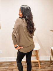 brownish green long sleeve 