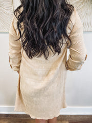 natural button down dress