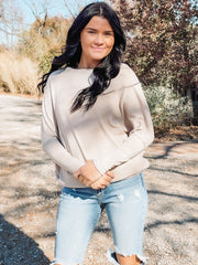taupe long sleeve tunic